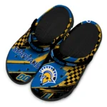 San Jose State Spartans Clogs – Custom Checkered Streaks Blue Black 1