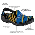 San Jose State Spartans Clogs – Customized Circuit Geometry Blue Black 1