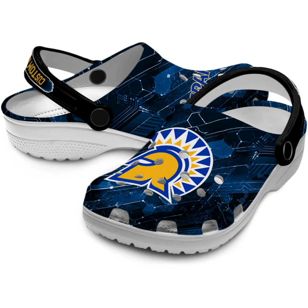 san-jose-state-spartans-clog-customized-circuit-geometry-blue-black-high-quality.webp