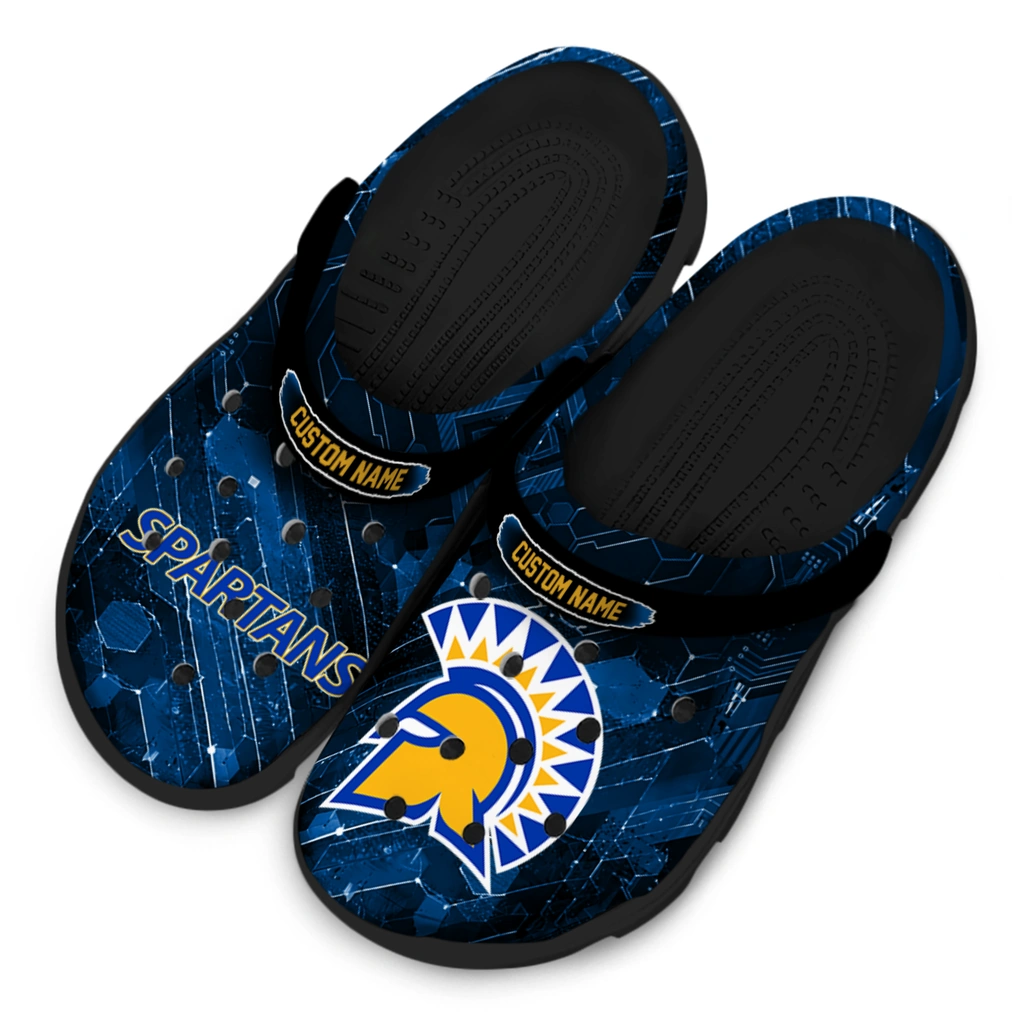 san-jose-state-spartans-clog-customized-circuit-geometry-blue-black-latest-model.webp