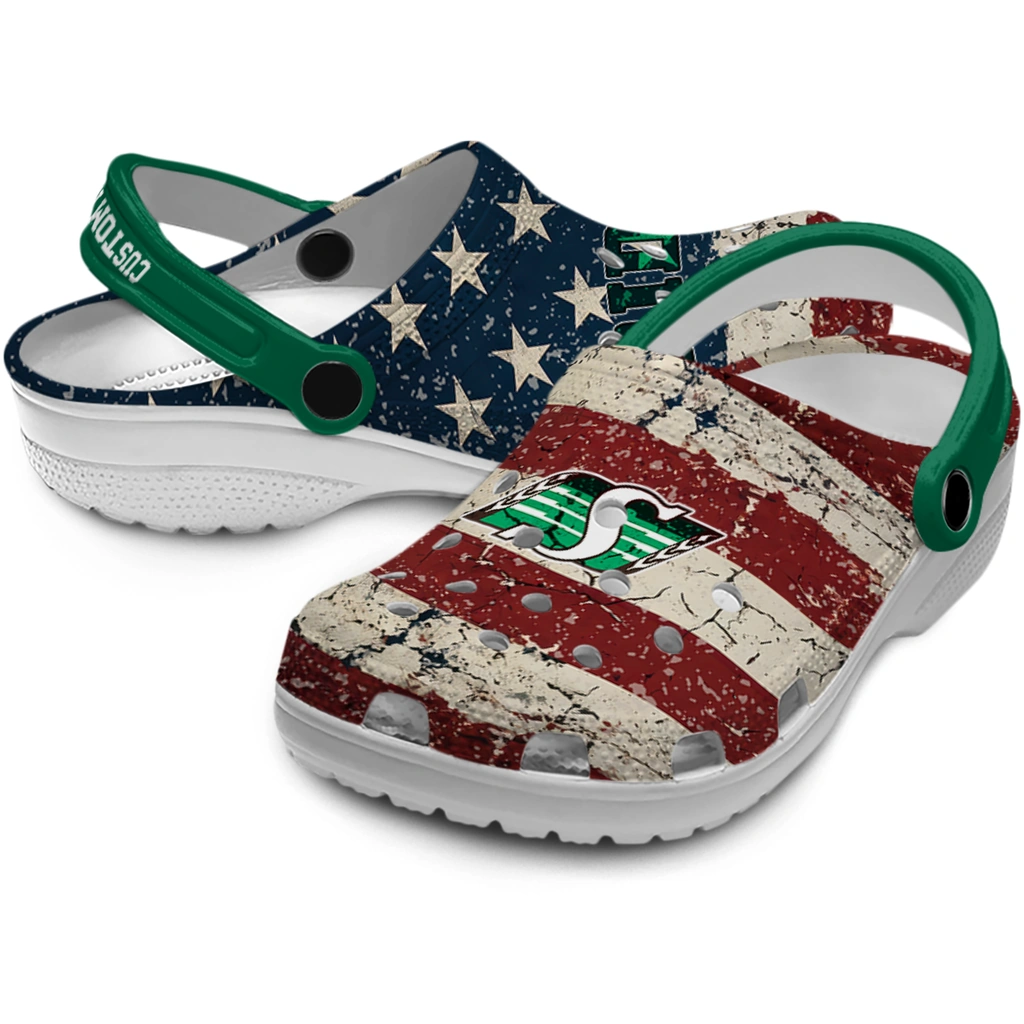 saskatchewan-roughriders-clog-custom-distressed-stripes-green-red-blue-high-quality.webp