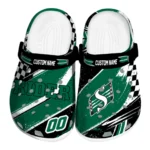 saskatchewan-roughriders-clog-personalized-checkered-streaks-green-black-best-selling.webp