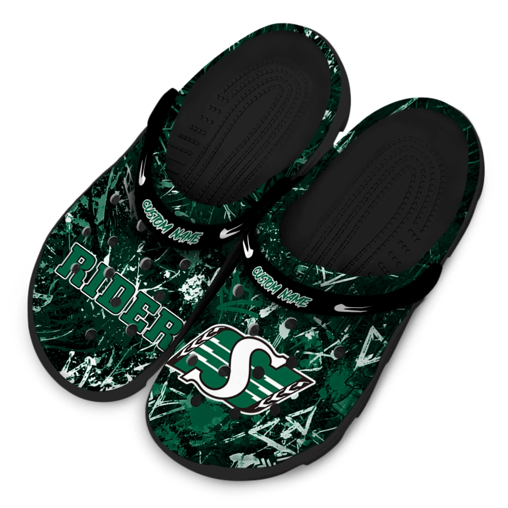 saskatchewan-roughriders-clog-personalized-graffiti-burst-green-black-latest-model.webp