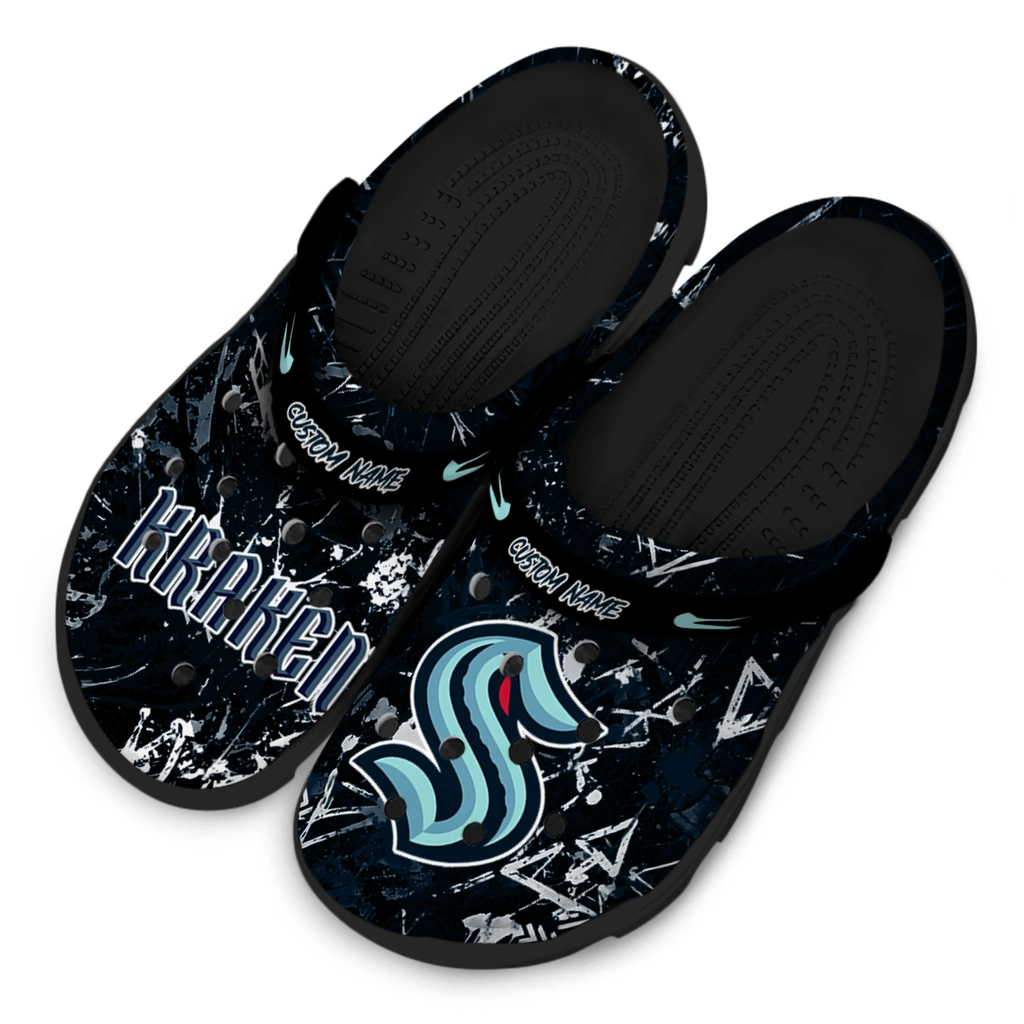 seattle-kraken-clog-custom-graffiti-burst-blue-black-latest-model.webp