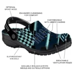 Seattle Kraken Clogs – Custom Checkered Streaks Blue Black 1