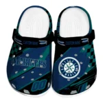 Seattle Mariners Clogs – Personalized Circuit Geometry Navy Blue Black 1