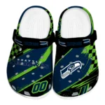 Seattle Seahawks Clogs – Custom Circuit Geometry Blue Black 1