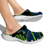 Seattle Seahawks Clogs – Custom Circuit Geometry Blue Black 1