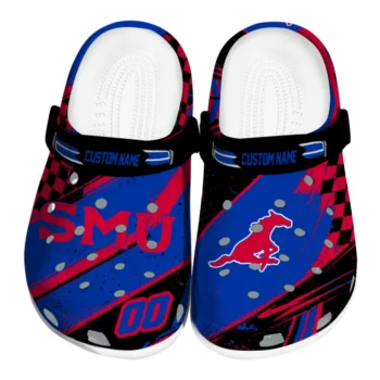 SMU Mustangs Clogs - Customized Circuit Geometry Blue Black