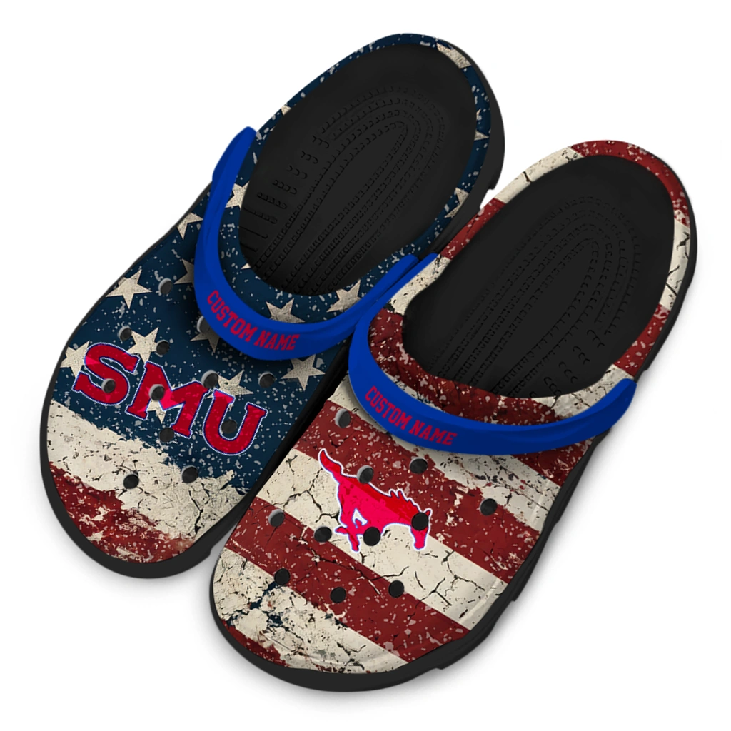 smu-mustangs-clog-customized-distressed-stripes-blue-red-blue-latest-model.webp