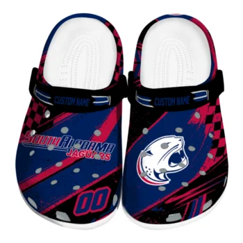 South Alabama Jaguars Clogs - Custom Circuit Geometry Blue Black