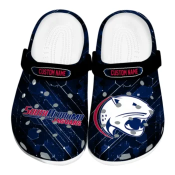South Alabama Jaguars Clogs - Custom Circuit Geometry Blue Black