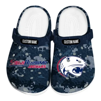 South Alabama Jaguars Clogs - Custom Digital Camo Blue