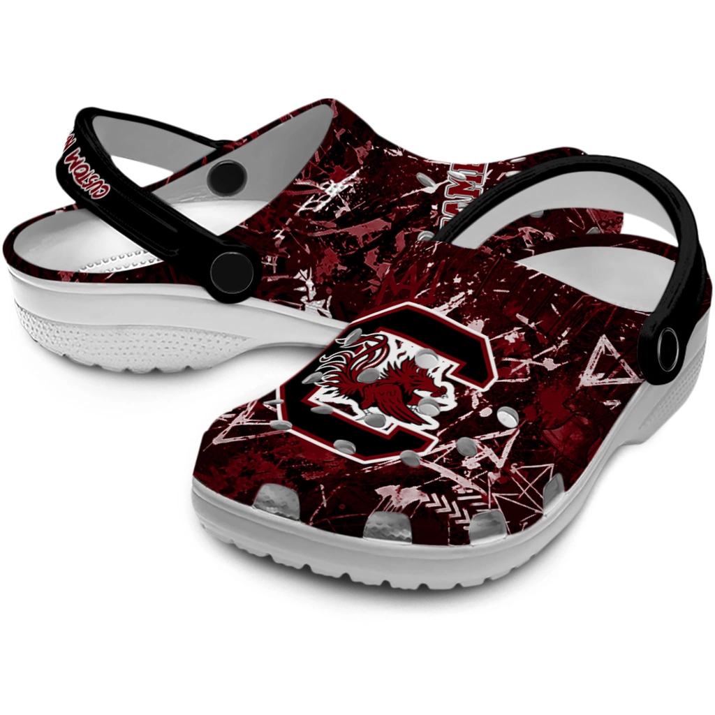 south-carolina-gamecocks-clog-custom-graffiti-burst-garnet-black-high-quality.webp