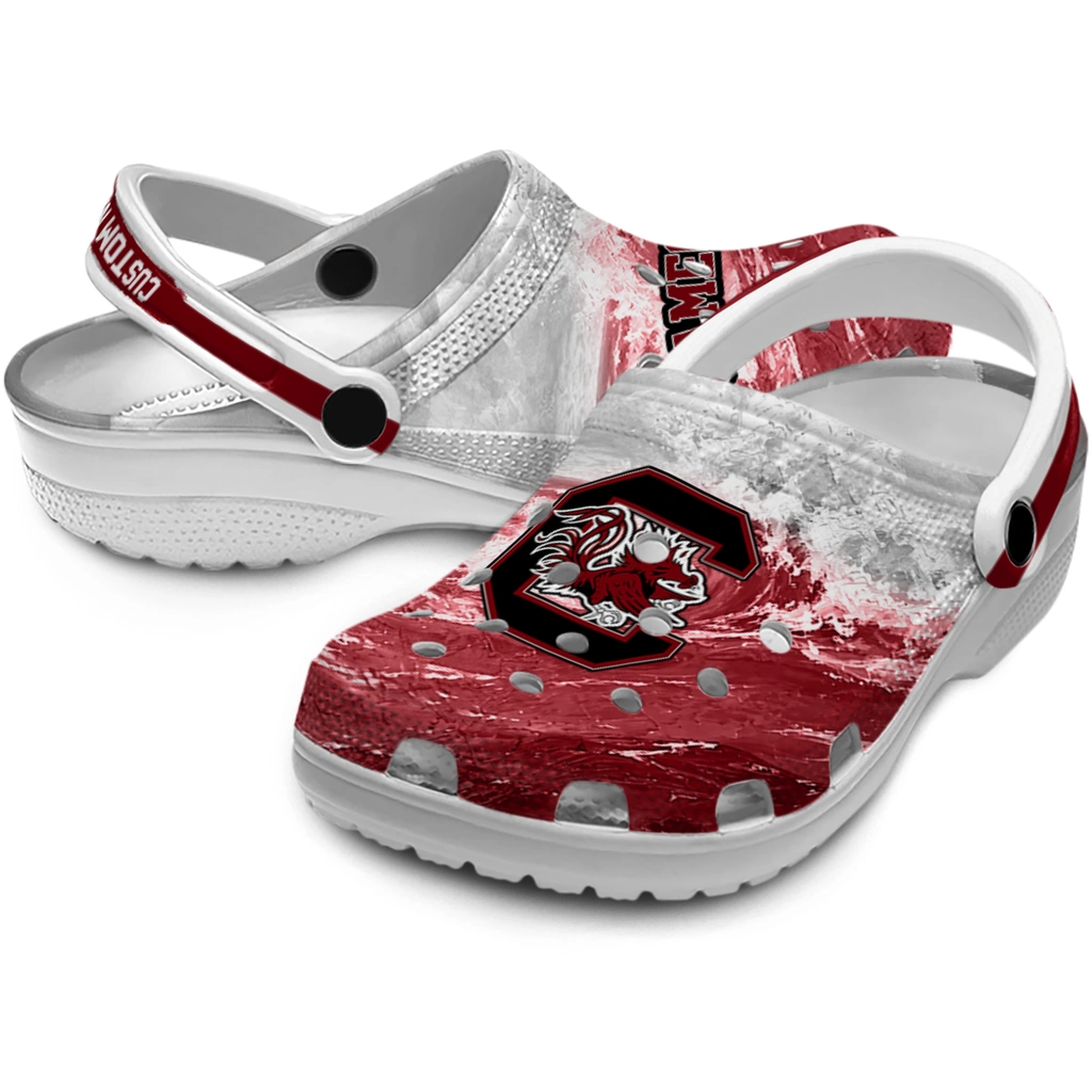 south-carolina-gamecocks-clog-custom-wave-swirl-garnet-white-high-quality.webp