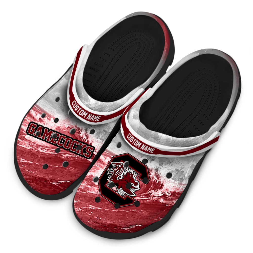 south-carolina-gamecocks-clog-custom-wave-swirl-garnet-white-latest-model.webp
