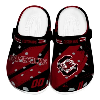 South Carolina Gamecocks Clogs - Customized Circuit Geometry Garnet Black