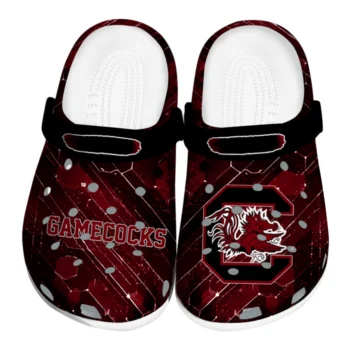 South Carolina Gamecocks Clogs - Customized Circuit Geometry Garnet Black