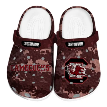 South Carolina Gamecocks Clogs - Customized Digital Camo Garnet