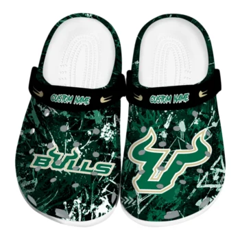 South Florida Bulls Clogs - Custom Graffiti Burst Green Black