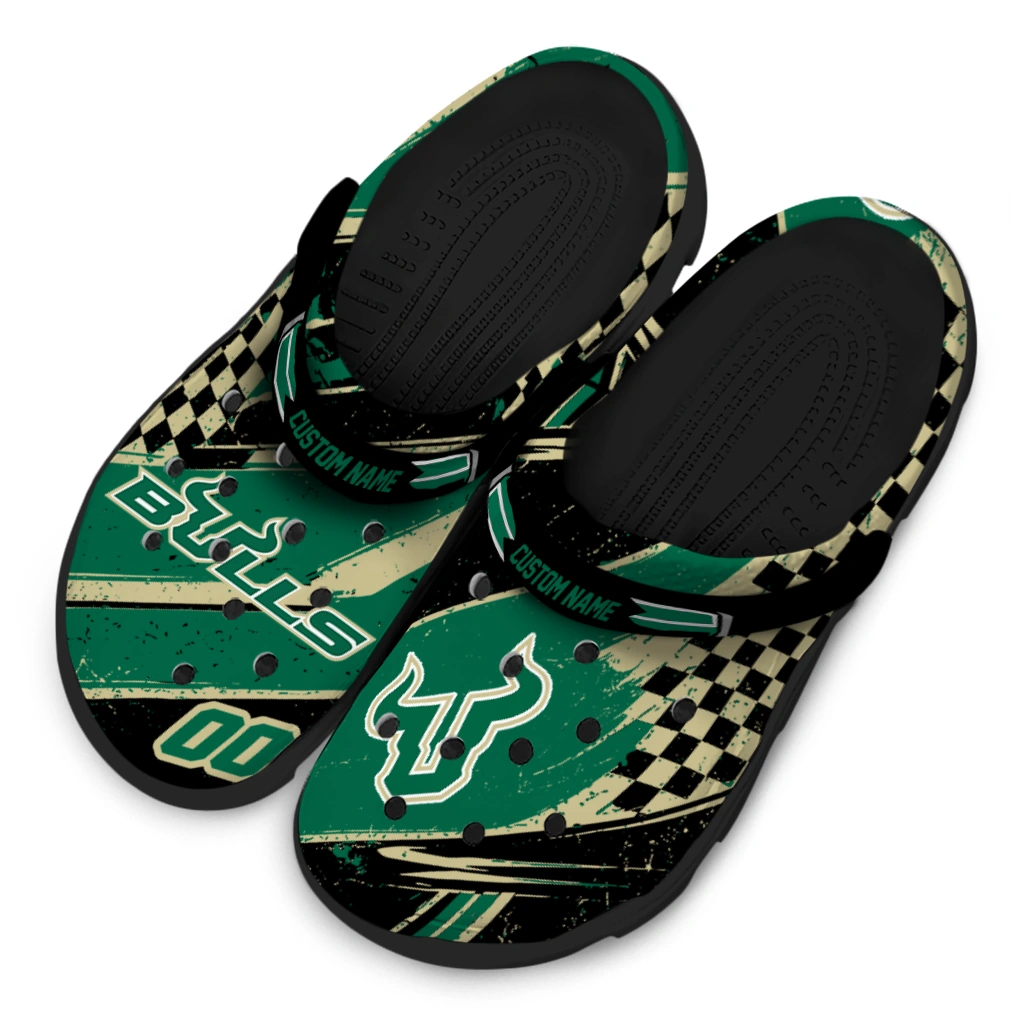 South Florida Bulls Clogs - Customized Circuit Geometry Green Black 4