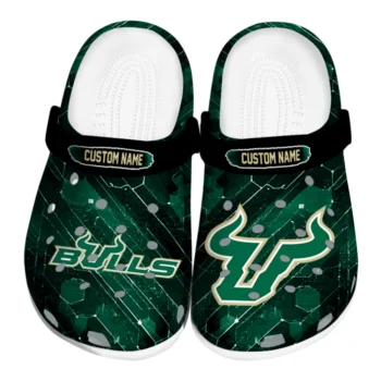 South Florida Bulls Clogs - Customized Circuit Geometry Green Black