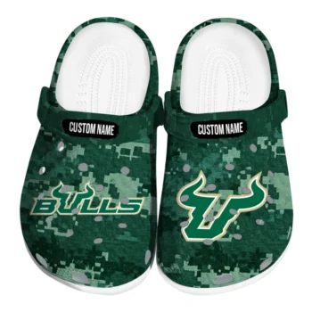 South Florida Bulls Clogs - Customized Digital Camo Green