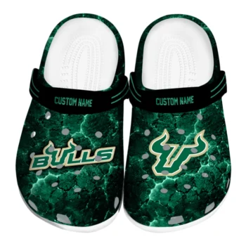 South Florida Bulls Clogs - Personalized Cracked Energy Green Black