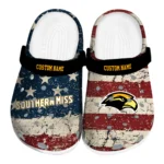southern-miss-golden-eagles-clog-personalized-distressed-stripes-black-red-blue-best-selling.webp