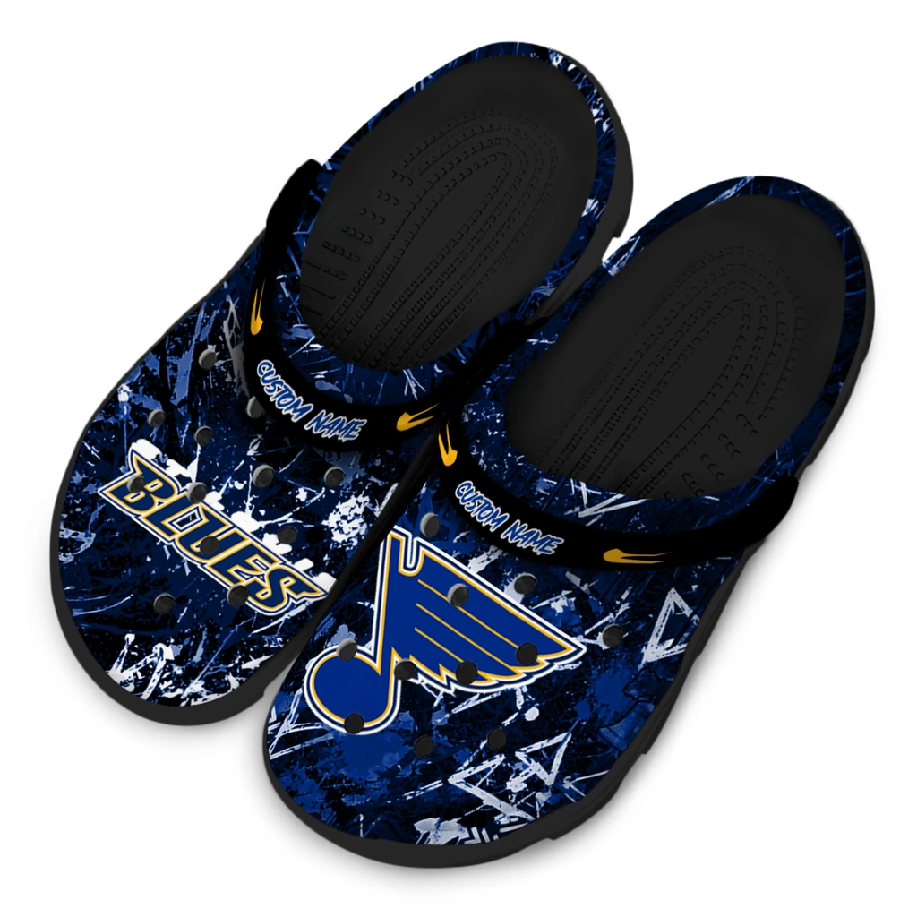 st-louis-blues-clog-customized-graffiti-burst-blue-black-latest-model.webp