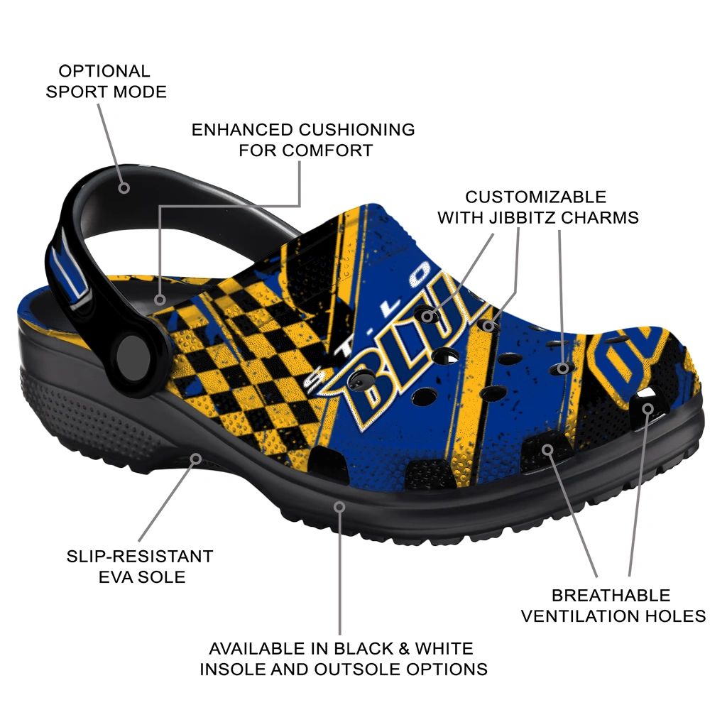 St. Louis Blues Clogs - Personalized Circuit Geometry Blue Black 5