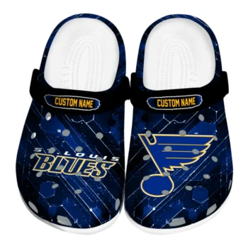 St. Louis Blues Clogs - Personalized Circuit Geometry Blue Black