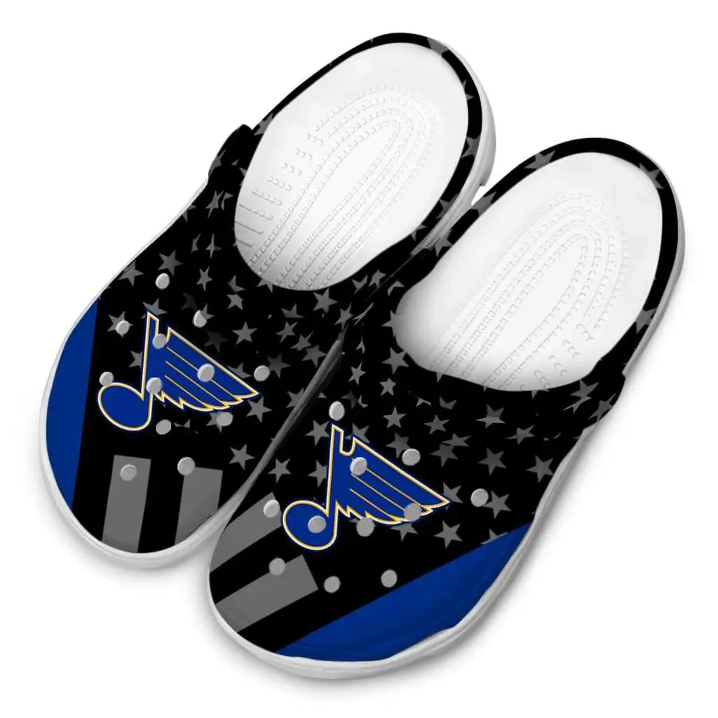 St Louis Blues Clogs Stellar Stripes Theme Latest Model St Louis Blues Clogs Stellar Stripes Theme Latest Model