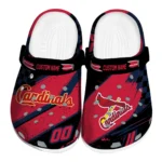 St. Louis Cardinals Clogs – Personalized Checkered Streaks Red Black 1