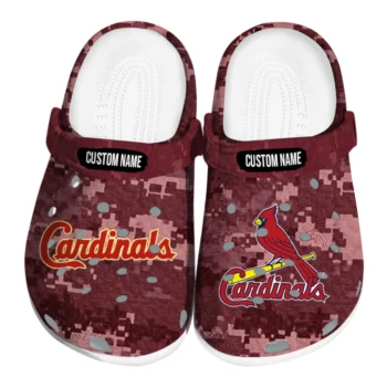 St. Louis Cardinals Clogs - Custom Digital Camo Red