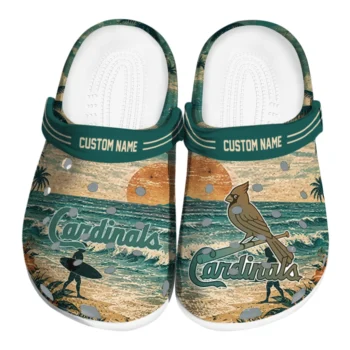 St. Louis Cardinals Clogs - Customized Wave Scene Fir Green