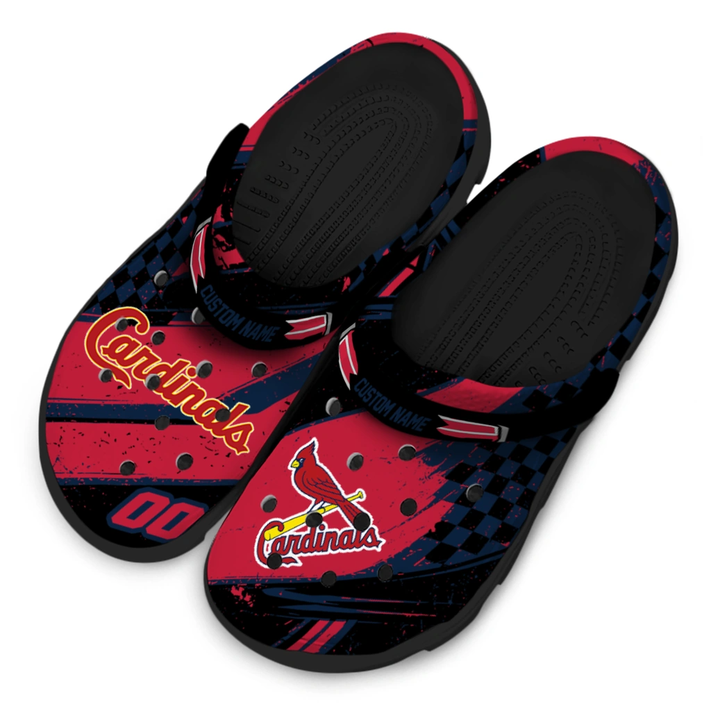 st-louis-cardinals-clog-personalized-checkered-streaks-red-black-latest-model.webp