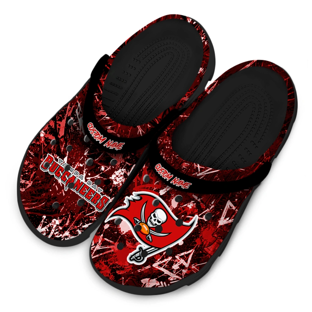 tampa-bay-buccaneers-clog-custom-graffiti-burst-red-black-latest-model.webp