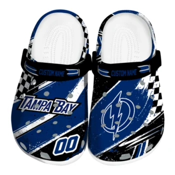 Tampa Bay Lightning Clogs - Custom Circuit Geometry Blue Black