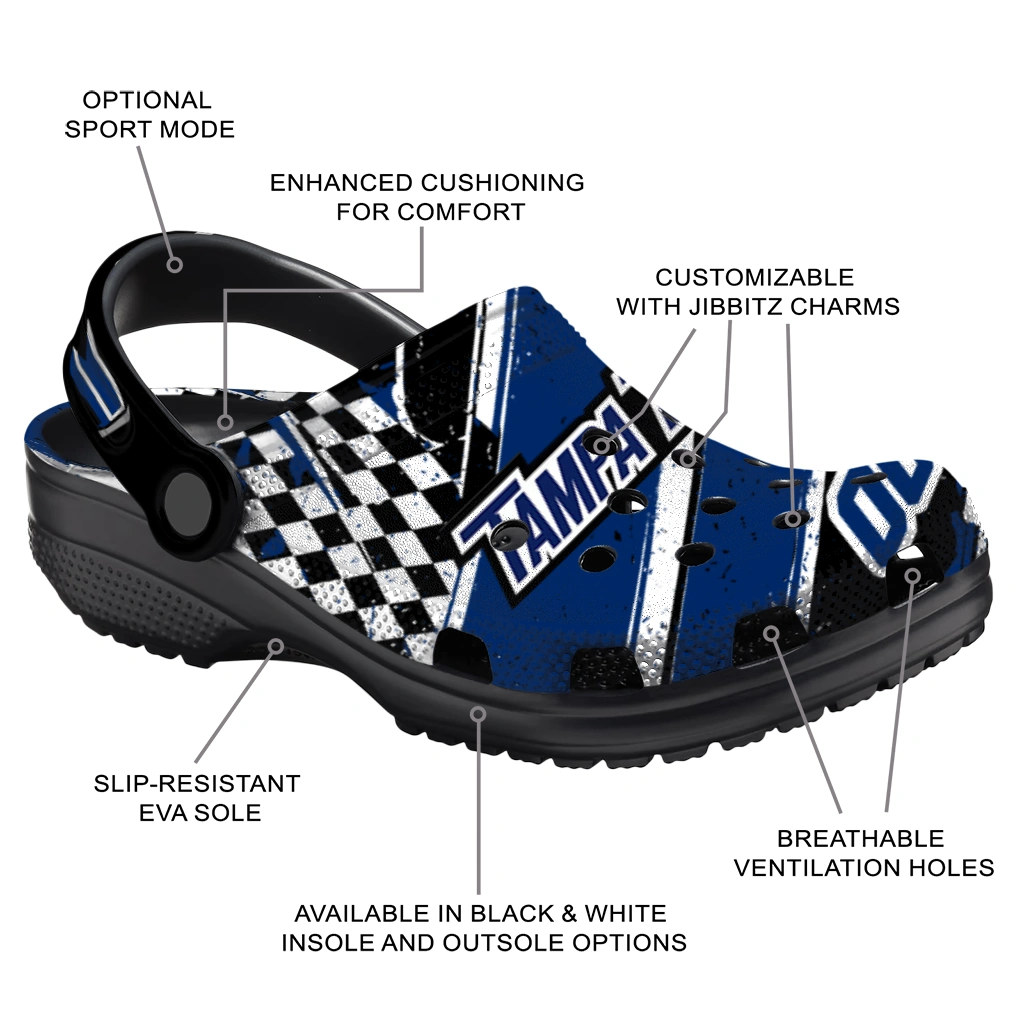 Tampa Bay Lightning Clogs - Custom Circuit Geometry Blue Black 5