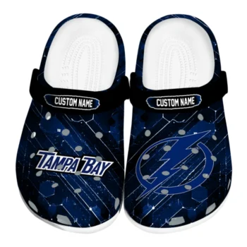 Tampa Bay Lightning Clogs - Custom Circuit Geometry Blue Black