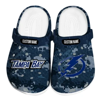 Tampa Bay Lightning Clogs - Custom Digital Camo Blue