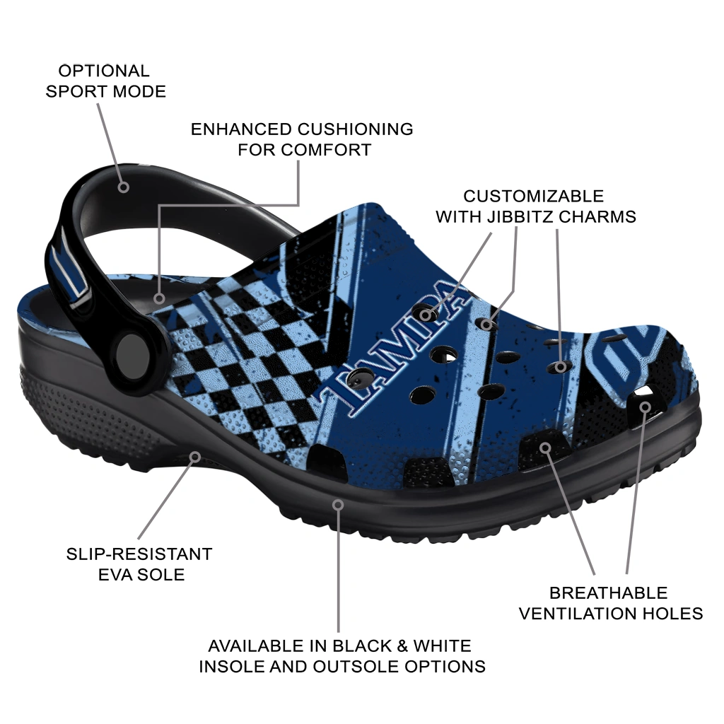 Tampa Bay Rays Clogs - Customized Circuit Geometry Navy Black 5