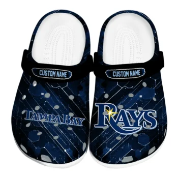Tampa Bay Rays Clogs - Customized Circuit Geometry Navy Black