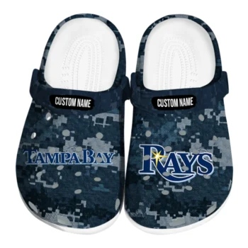 Tampa Bay Rays Clogs - Customized Digital Camo Navy
