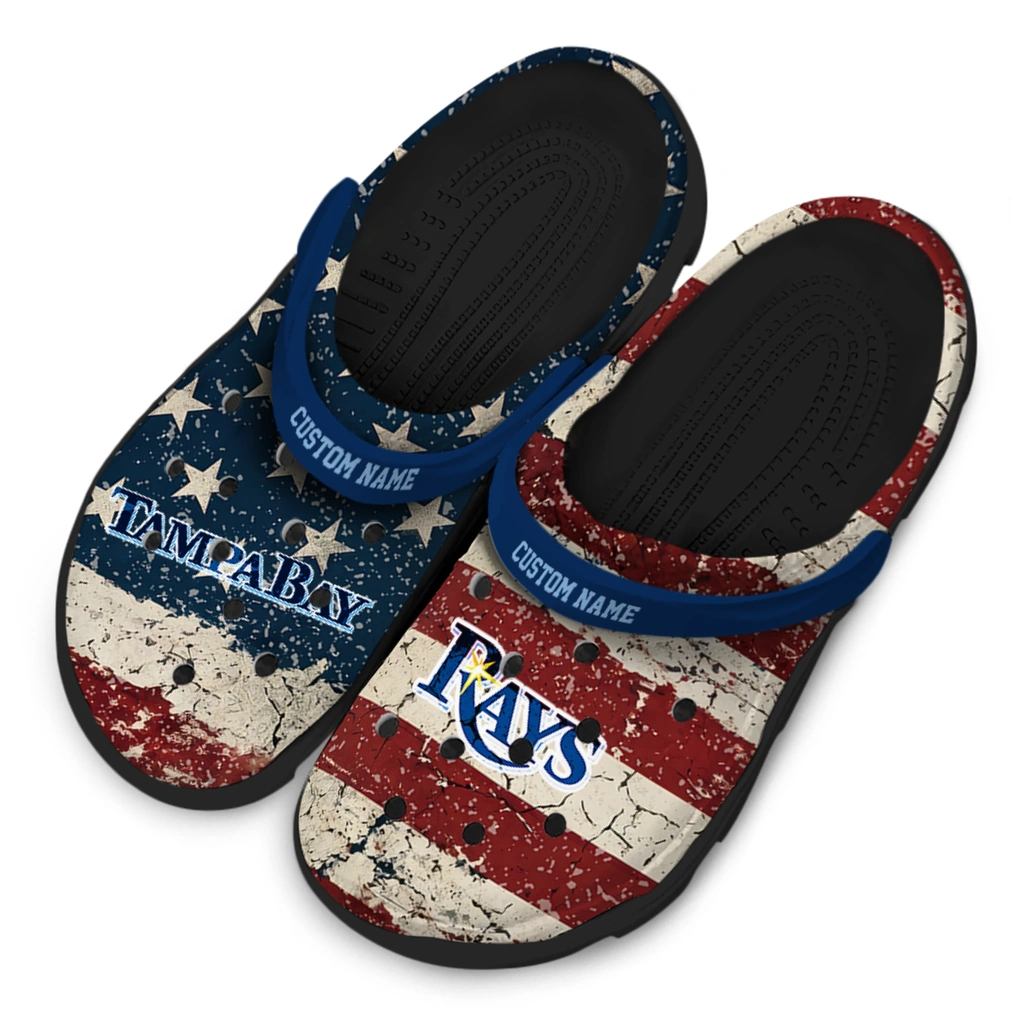 tampa-bay-rays-clog-customized-distressed-stripes-navy-red-blue-latest-model.webp
