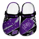 TCU Horned Frogs Clogs – Personalized Circuit Geometry Purple Black 1