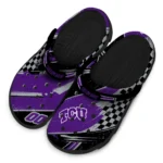 TCU Horned Frogs Clogs – Personalized Circuit Geometry Purple Black 1