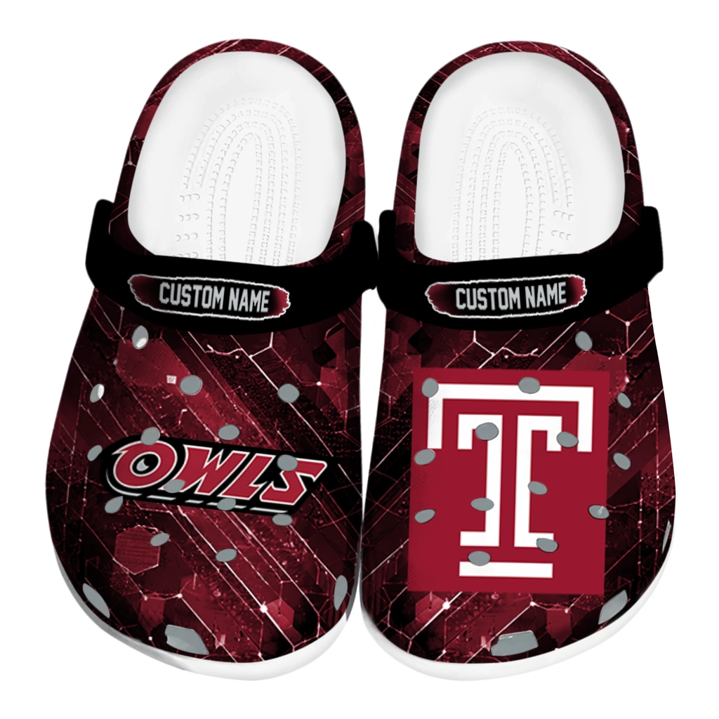 temple-owls-clog-personalized-circuit-geometry-red-black-best-selling.webp temple owls clog personalized circuit geometry red black best selling