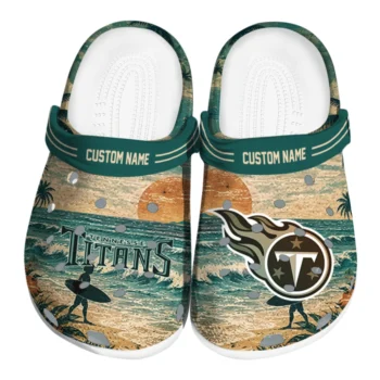 Tennessee Titans Clogs - Custom Wave Scene Fir Green